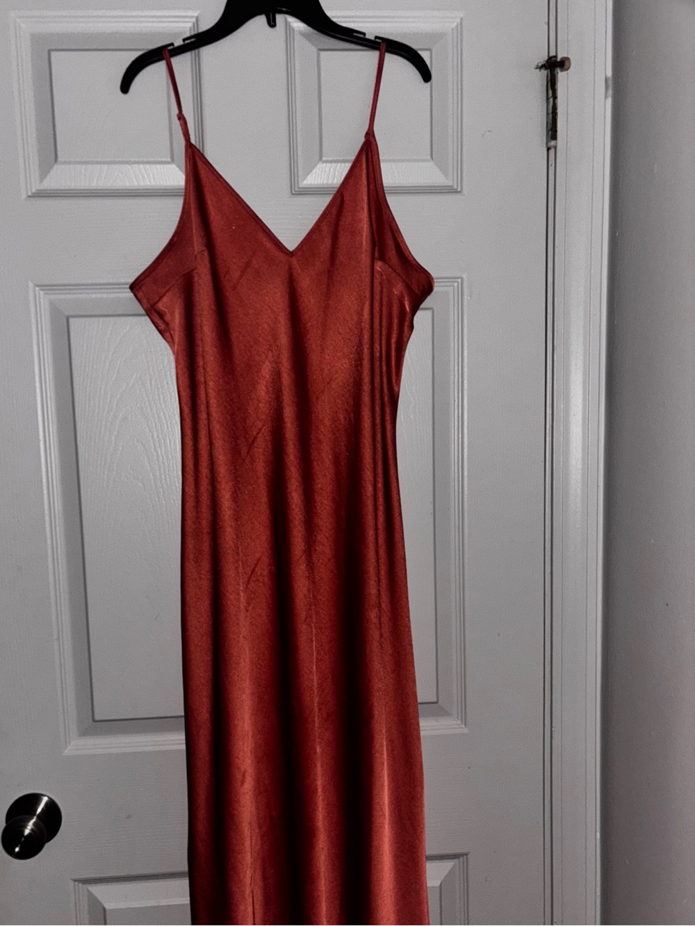 a new day Rust Satin Slip Maxi Dress